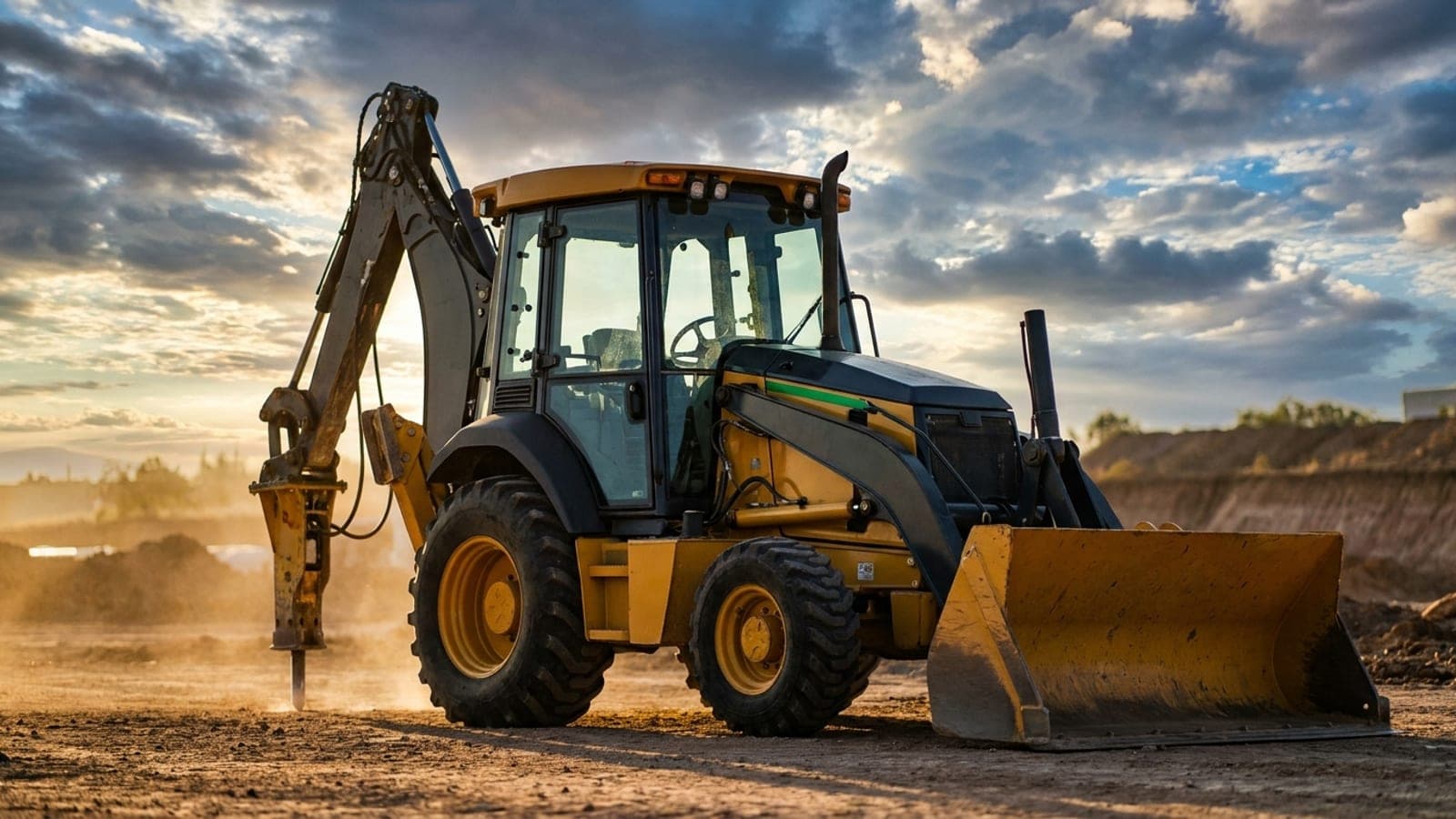 John Deere 310-E 4x4 con kit de martillo — Retroexcavadora